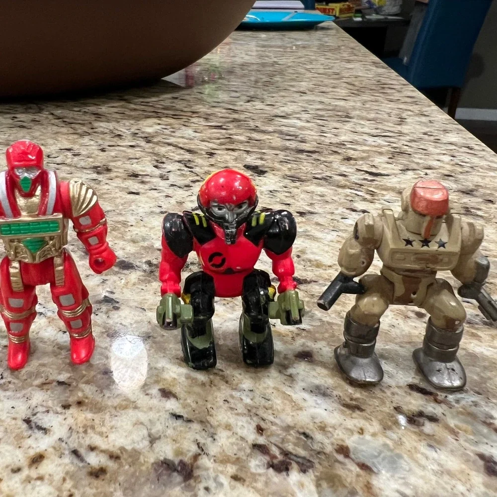 Vintage Galoob Micro Machines Z-Bots Action Figure Lot 3 Mini Robots 90s Toys